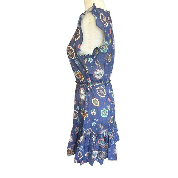 Marine Layer Laney Dress Women Small Blue Purple Marlin Hibiscus Floral Mini NWT - Picture 12 of 16